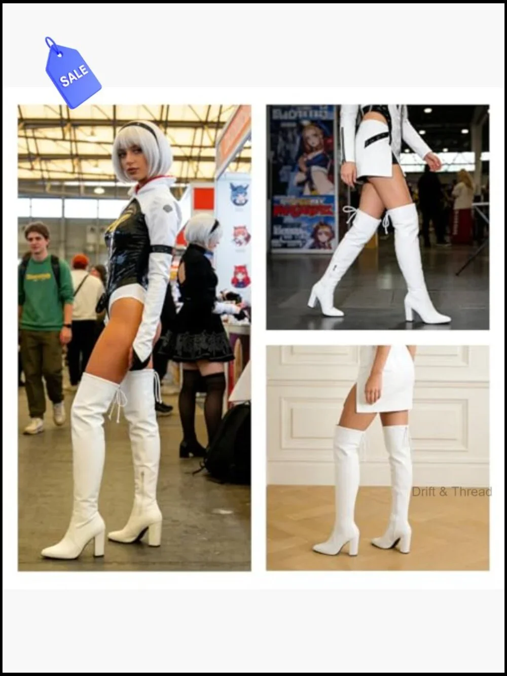 Over the Knee Boots, Thigh High Chunky Heel Lace Up Zipper, Sexy Pointed Toe